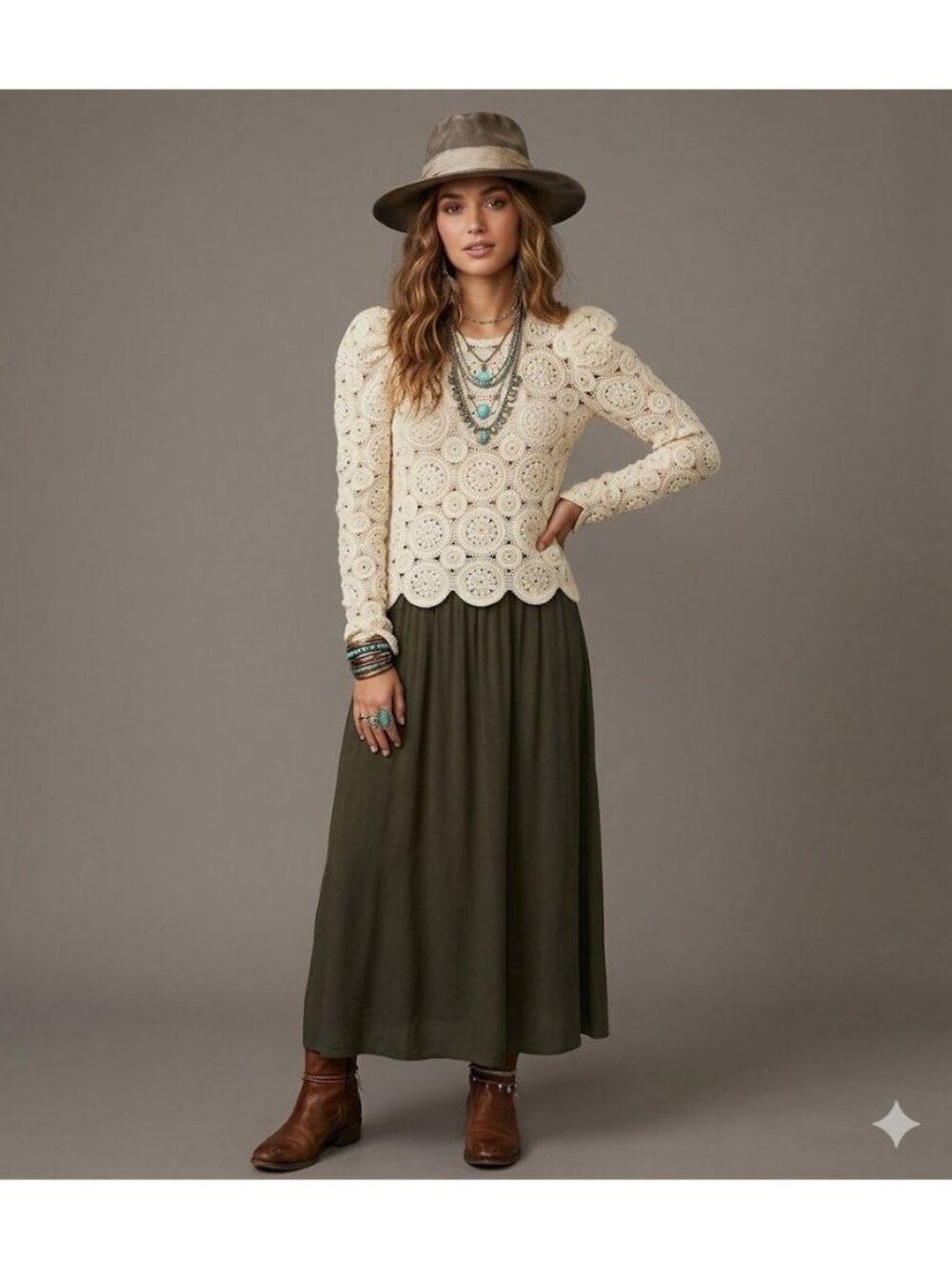 Zara Womens Cream Crochet boho Lace Long Sleeve Top S - Picture 10 of 11